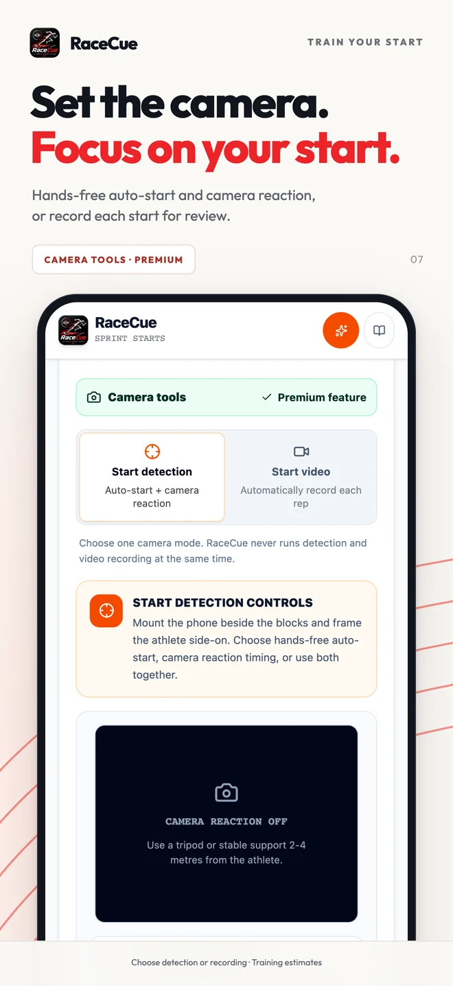 RaceCue Camera tools interface